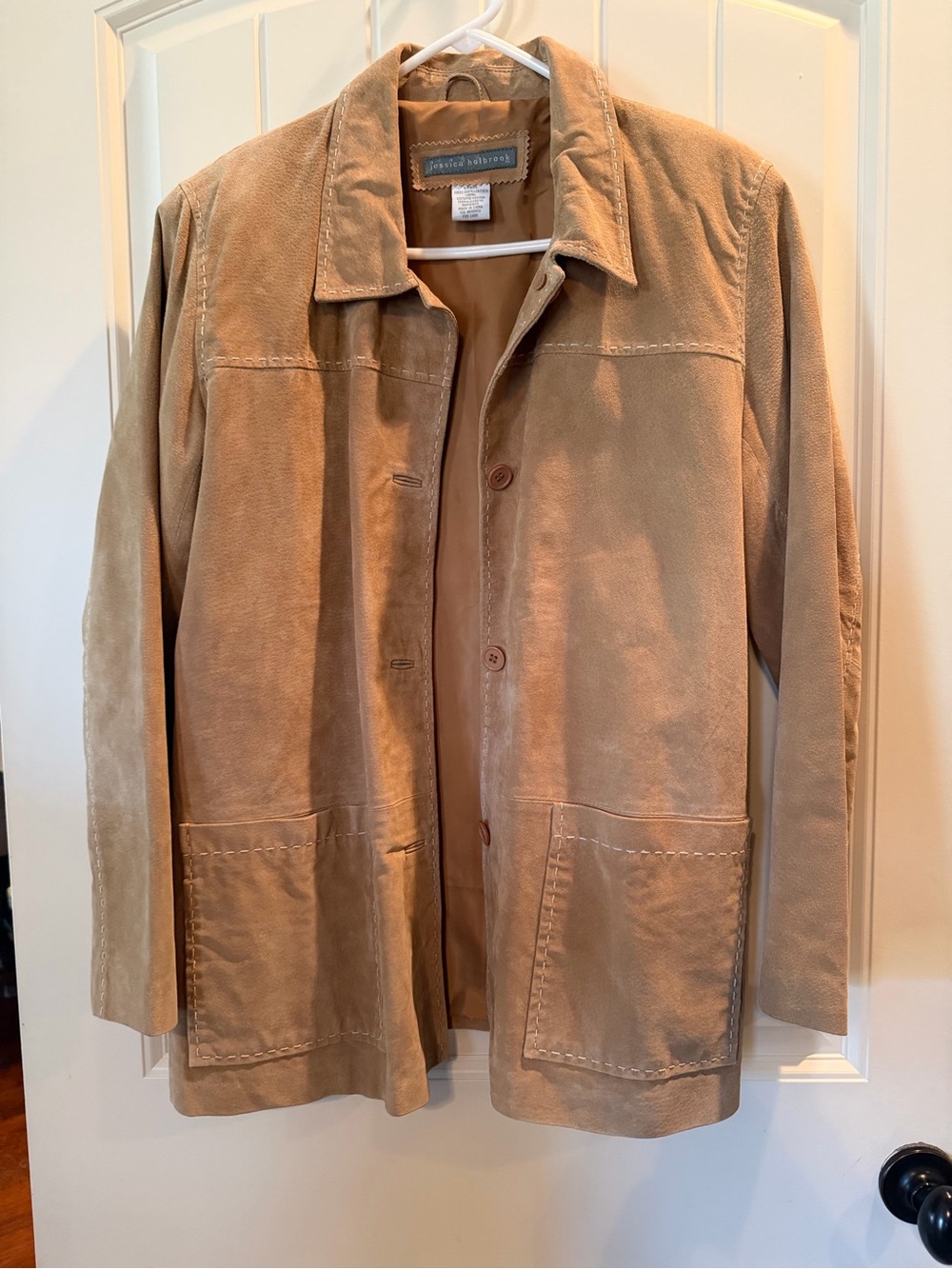 Jessica Holbrook Women's Tan Leather Jacket - Large